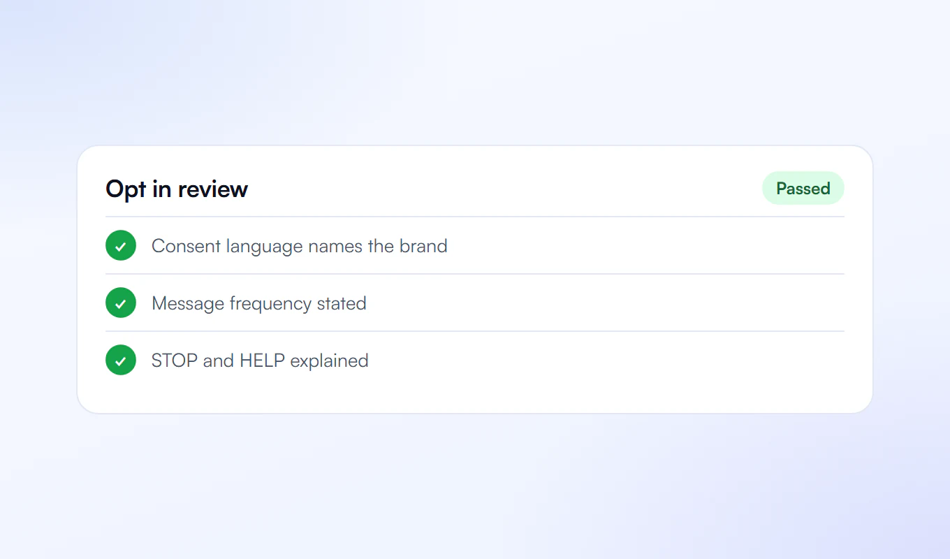 Client opt in review passed