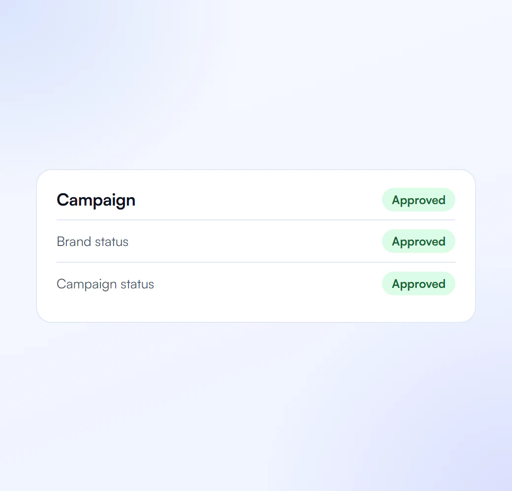 Campaign card with brand status and campaign status both approved