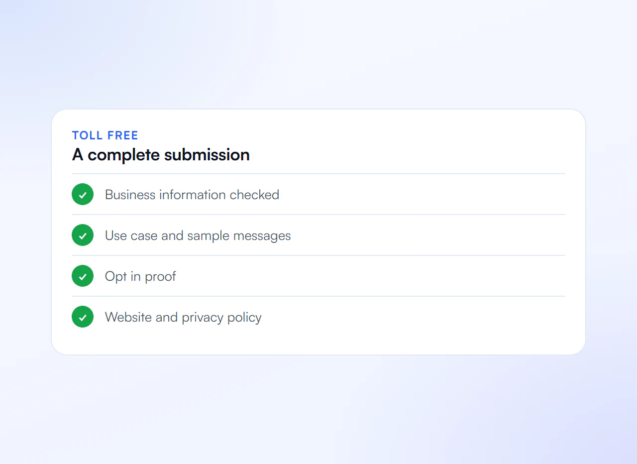 A complete toll free verification submission checklist